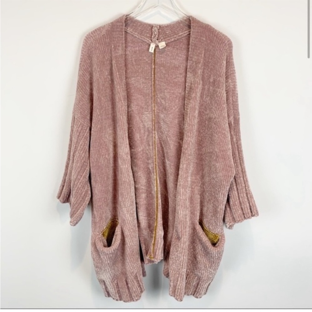 Anthropologie Moth Pink Chenille Cardigan